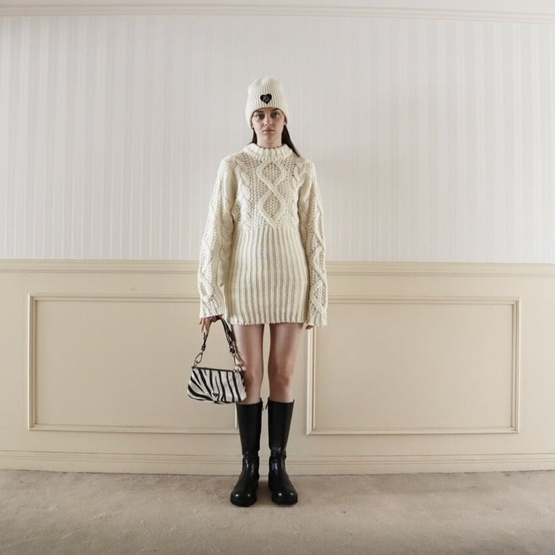 cable knit lady onepiece ivory | épine