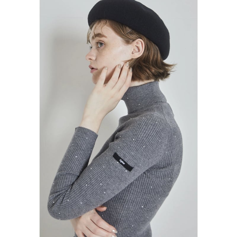 épine label rhinestone rib knit high neck(4colo épine label rhinestone rib knit high neck(4colo