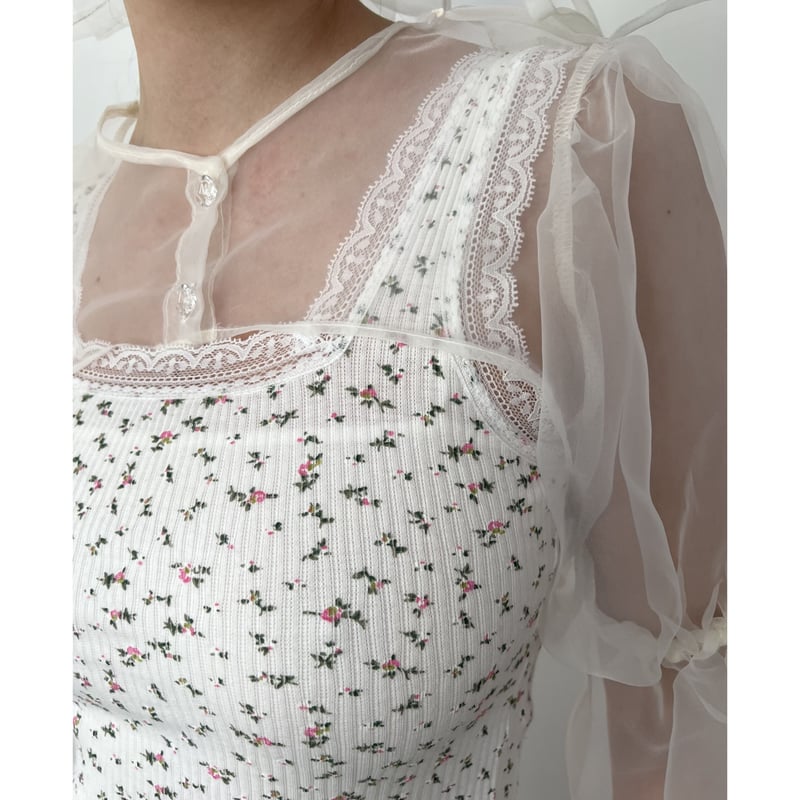 épine label lace flower rib onepiece white | épine épine label lace flower rib onepiece white | épine