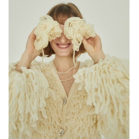 sheep bijou volume cardigan ivory