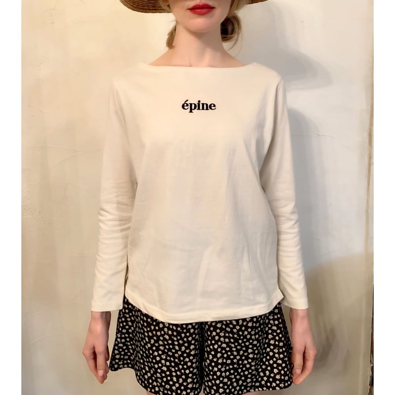 épine embroidery long tee ivory | épine