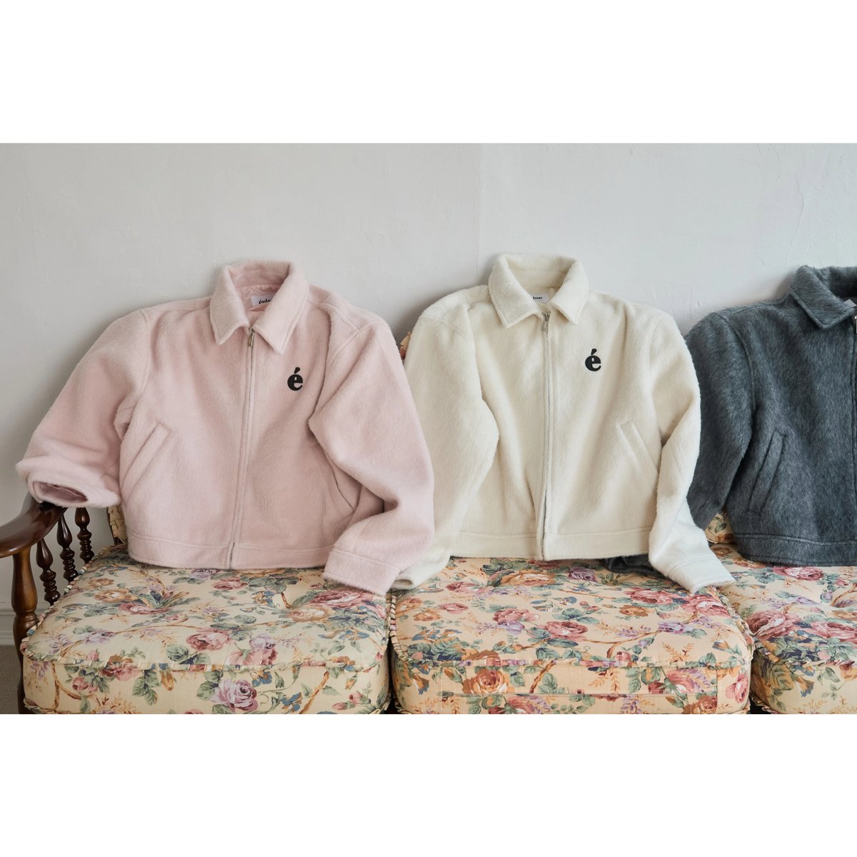 epine エピヌ é shaggy blouson babypink epine é shaggy blouson babypink