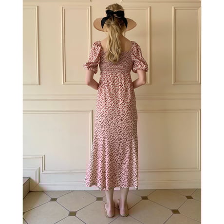mermaid  puff sleeve onepiece flower