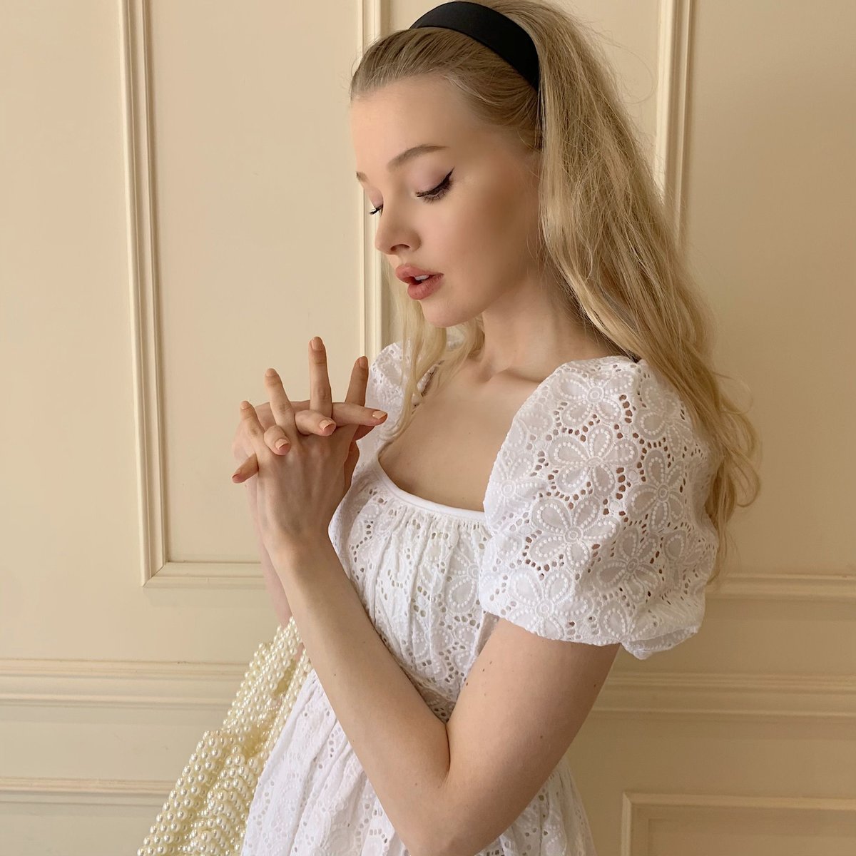 puff sleeve flower lace onepiece | épine 