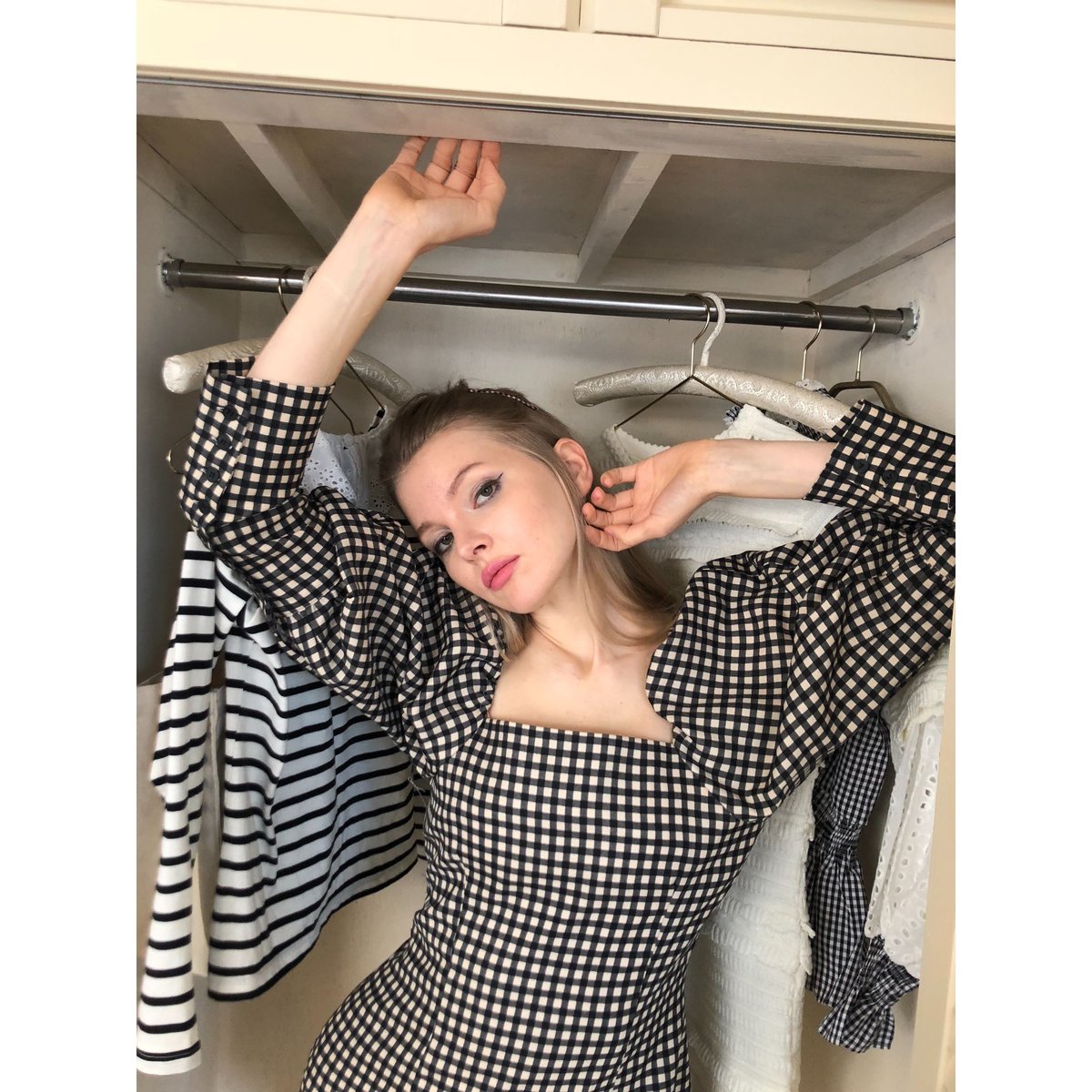square neck gingham onepiece | épine square neck gingham onepiece | épine