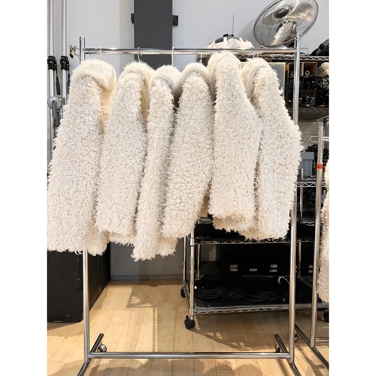 poodle collar fur coat ivory | épine