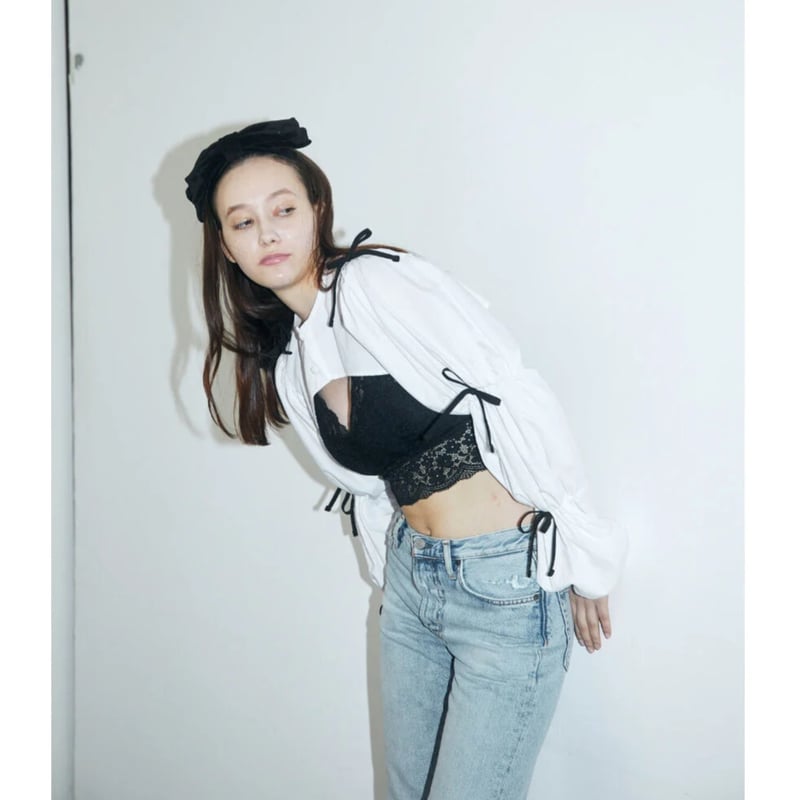 volume ribbon cropped blouse(3 color) | épine volume ribbon cropped blouse(3 color) | épine