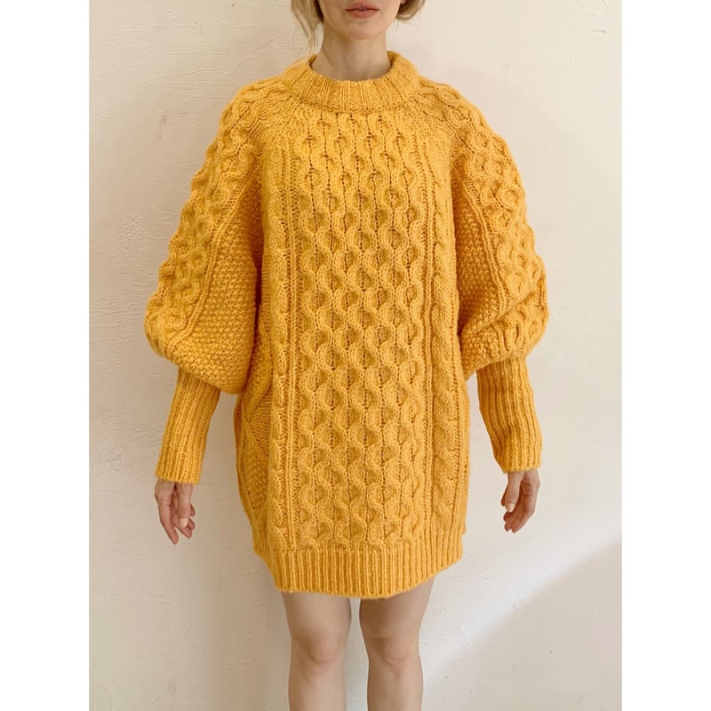 arm volume cable knit yellow | épine