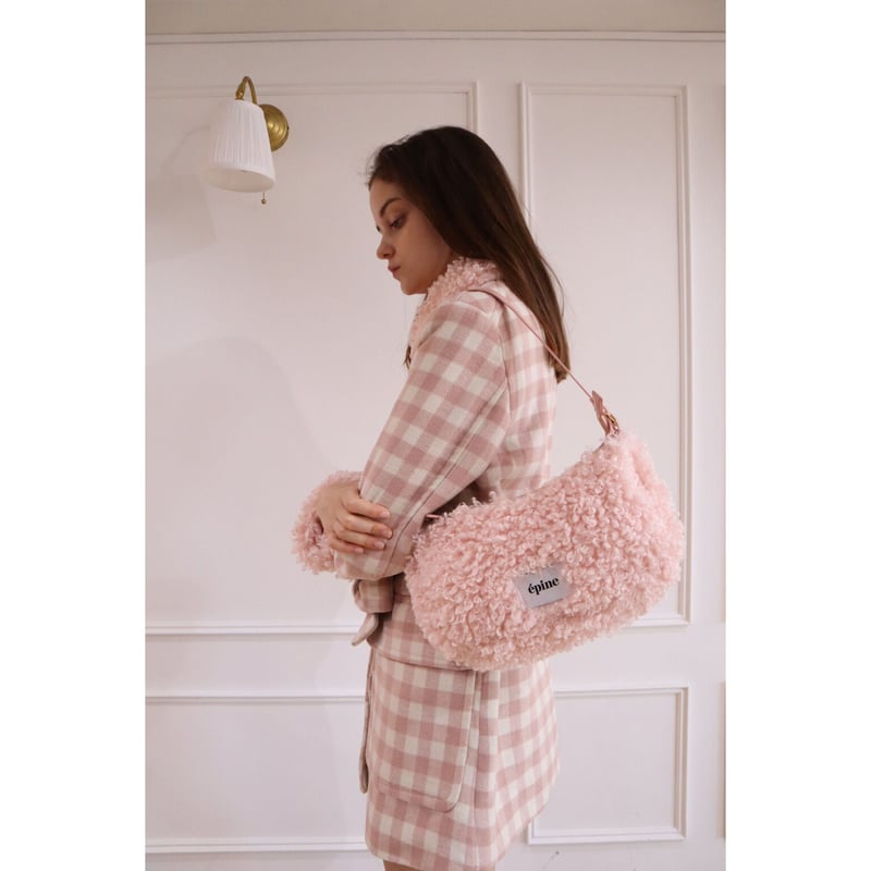épine label poodle fur bag baby pink | épine