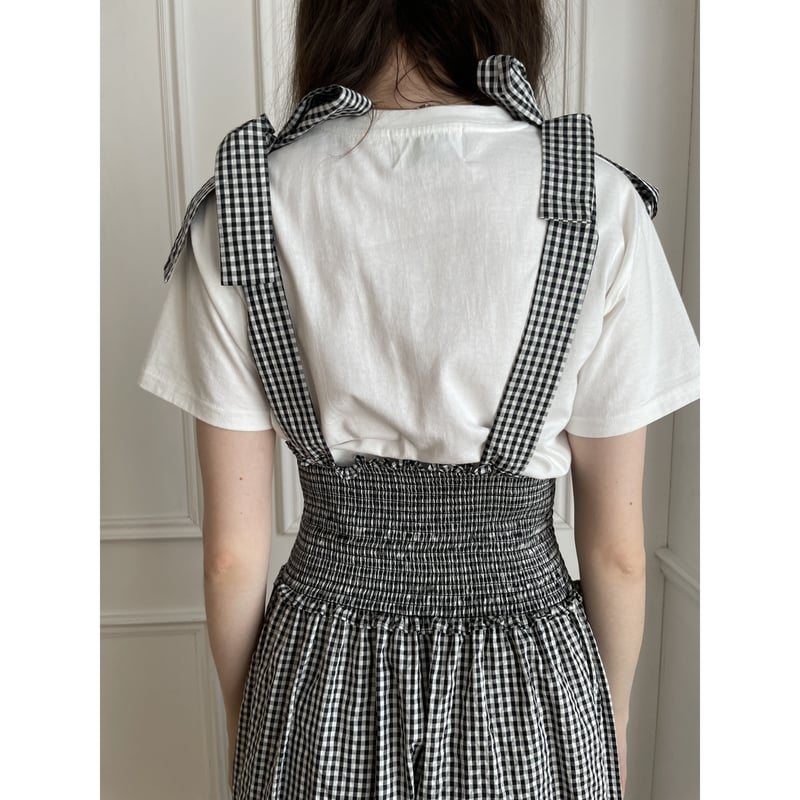 ribbon gather tiered 2way onepiece gingham | épine 