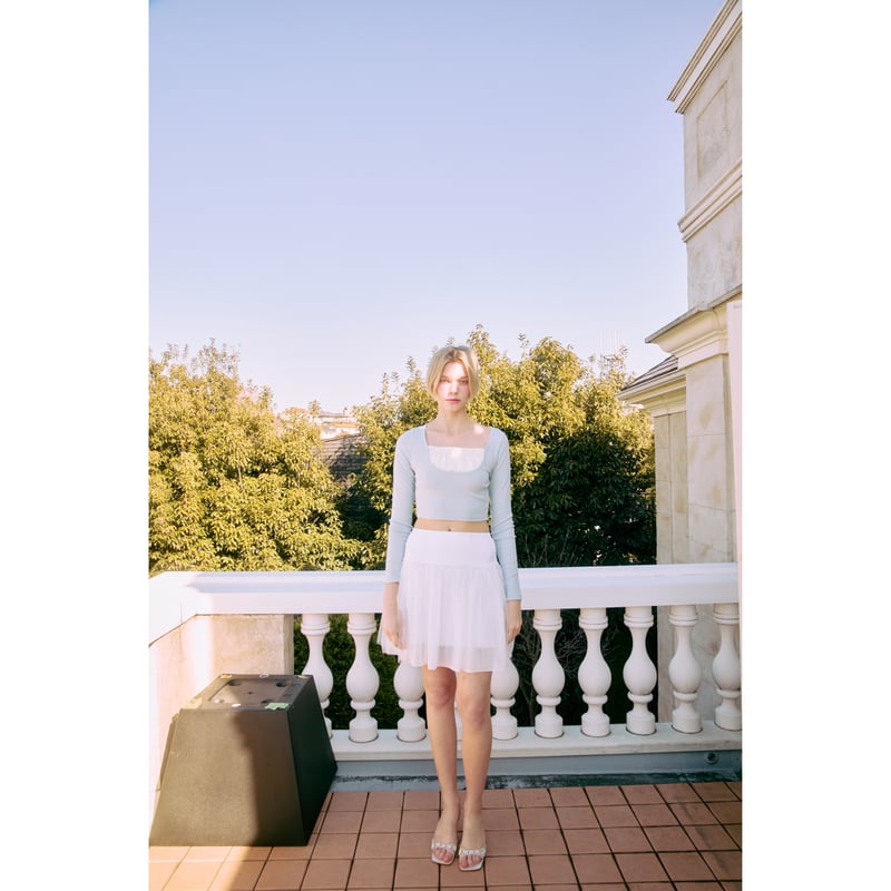 U cut frill layered rib tops(6color) | épine U cut frill layered rib tops(6color) | épine