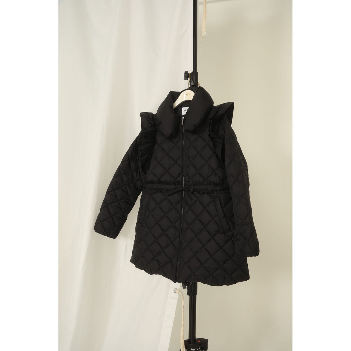 é zipper quilting long down coat black | épine é zipper quilting long down coat black | épine