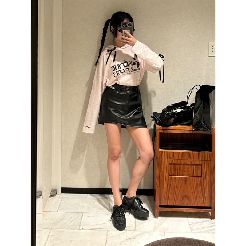 ribbon logo design hood long tee (3color) | épine ribbon logo design hood long tee (3color) | épine