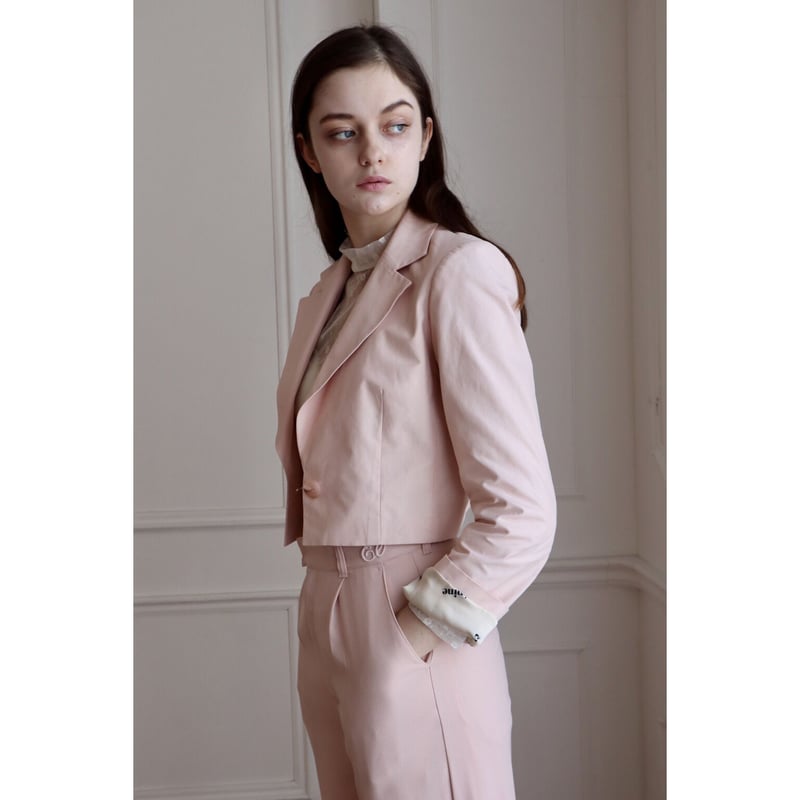 épine logo lining short jacket baby pink | épine