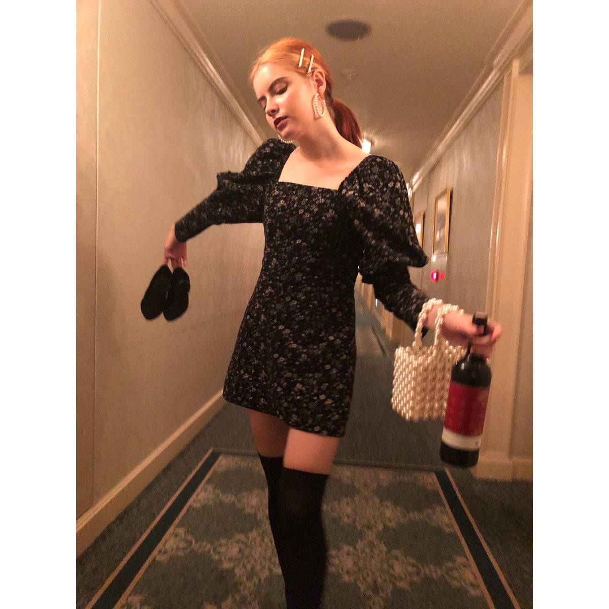 square neck arm volume flower onepiece | épine square neck arm volume flower onepiece | épine