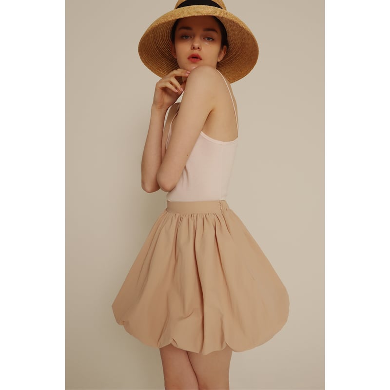 balloon volume mini skirt pink beige | épine