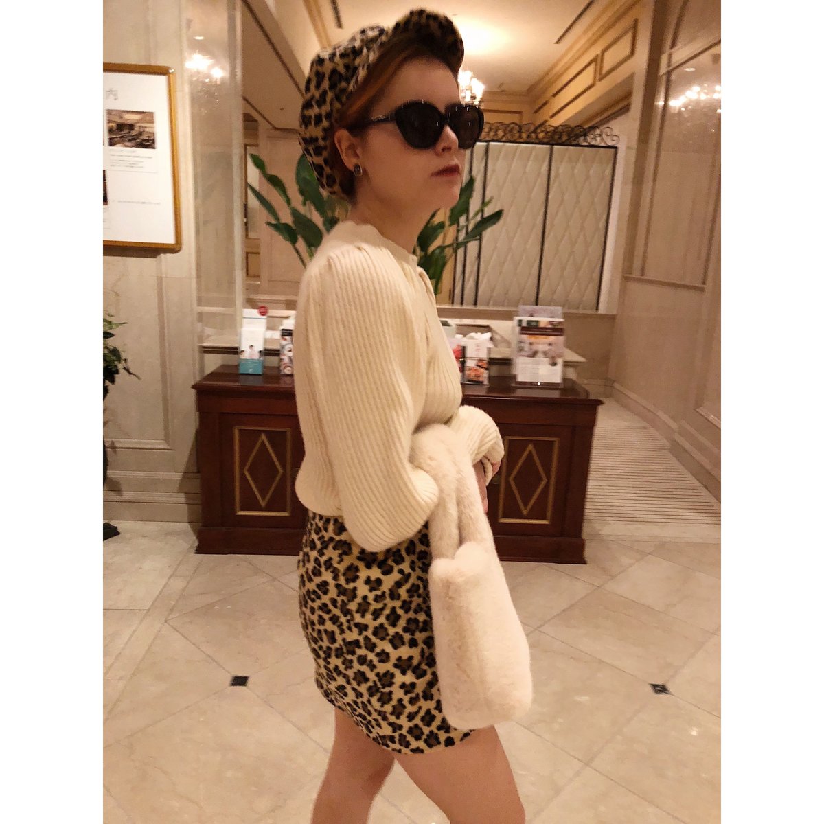 leopard fur mini skirt | épine