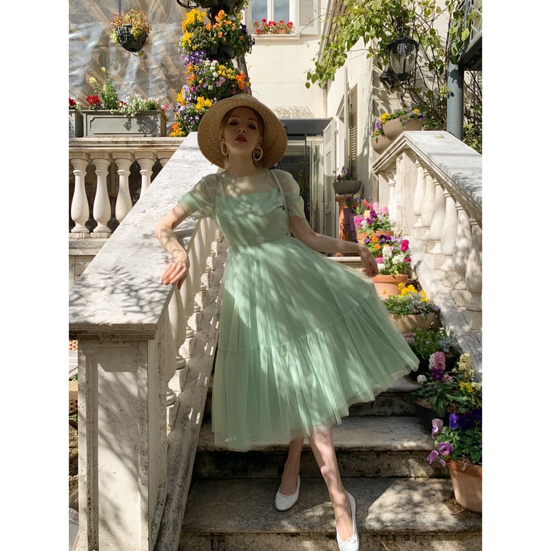 ack volume tulle dress/一度使用