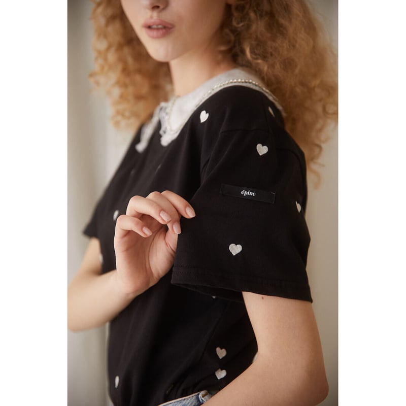 épine label Heart and Broken heart tee black |  