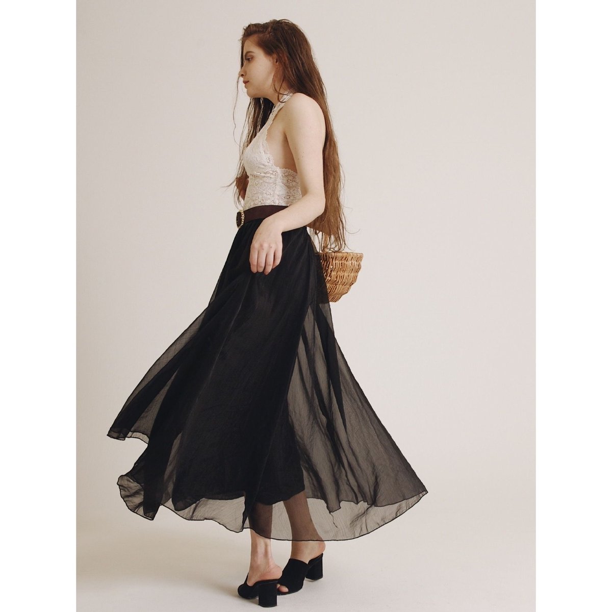 see-through long skirt | épine