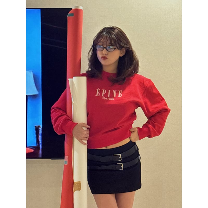 ÉPINE PARIS ロゴ入り赤トレーナー ÉPINE PARIS ロゴ入り赤トレーナー ÉPINE PARIS embroidery
