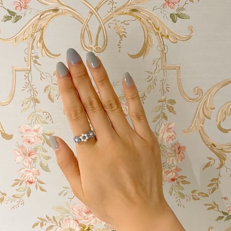 3 flower ring ice blue