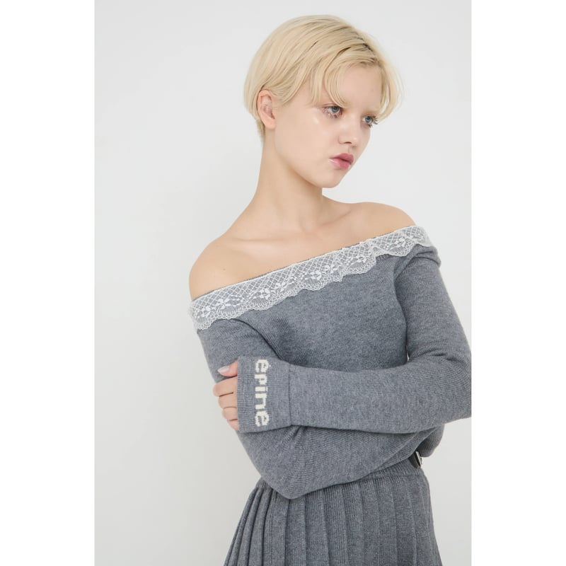 épine lace bare top & cardigan épine lace bare top & cardigan set （3color） | é