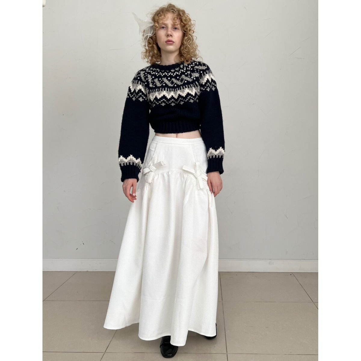 ribbon volume long skirt（2color） | épine