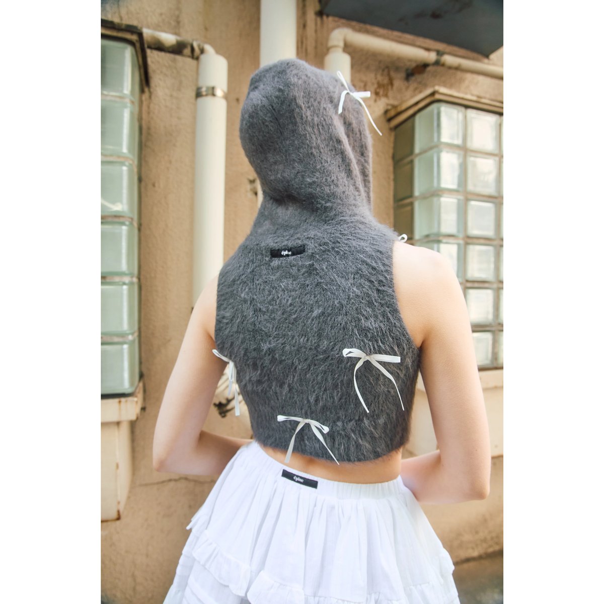epine shaggy knit hoodie gray 【公式通販】