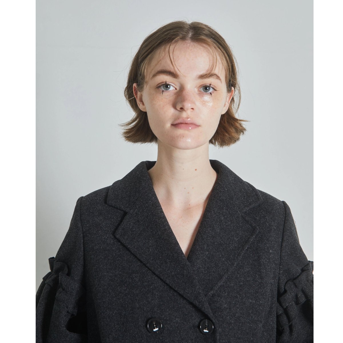 volume wool tailored coat charcoal gray | épine volume wool tailored coat charcoal gray | épine