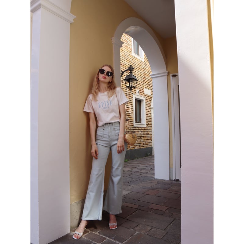 ÉPINE PARIS embroidery tee baby ÉPINE PARIS embroidery tee white×ice blue | épine