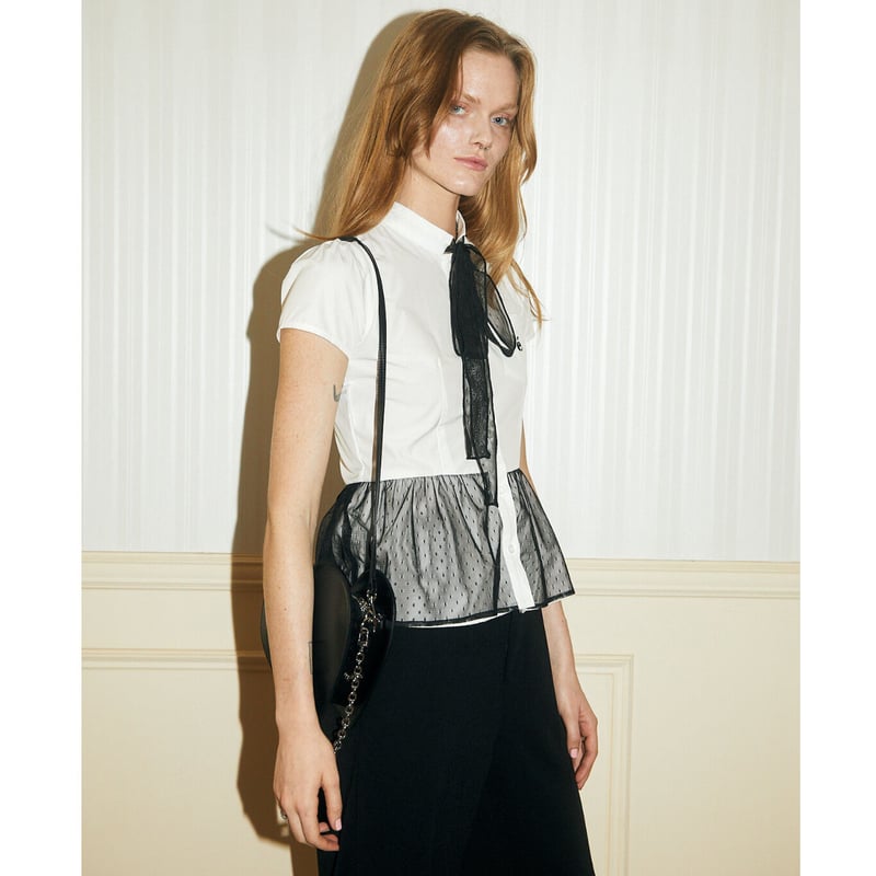 é peplum blouse tulle dot | épine