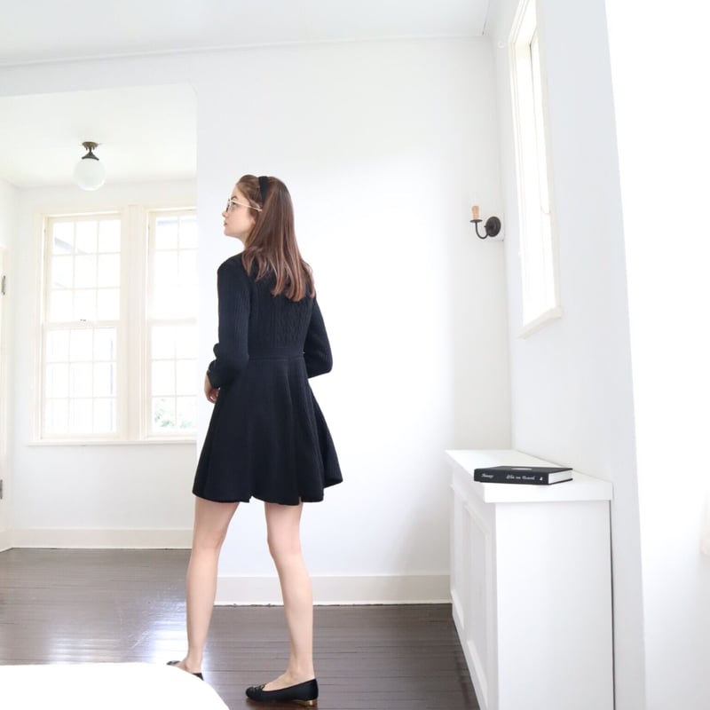 é button cable knit onepiece black | épine é button cable knit onepiece black | épine