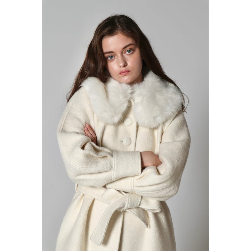 feminine fur collar long coat(2color) | épine feminine fur collar long coat(2color) | épine