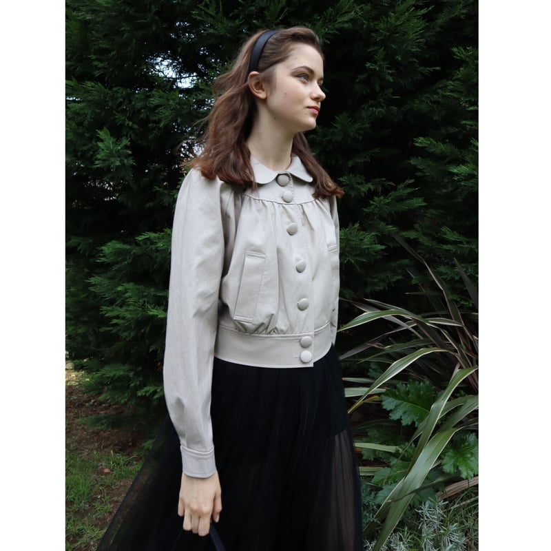 leather lady jacket grayish beige | épine