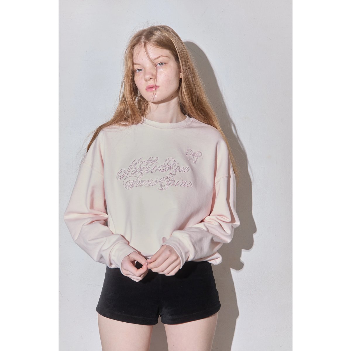 新品ribbon Nulle rose sans épine sweat