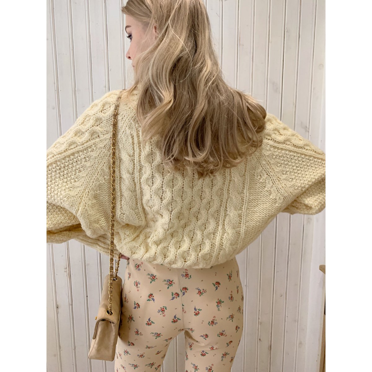 arm volume cable knit ivory | épine