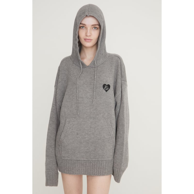 ［明日発送］epine  knit hoodie gray