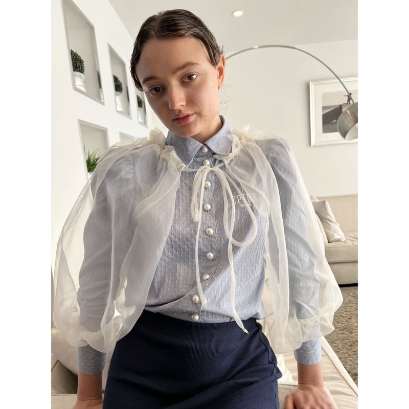 ÉPINE PARIS Pearl blouse blue | épine