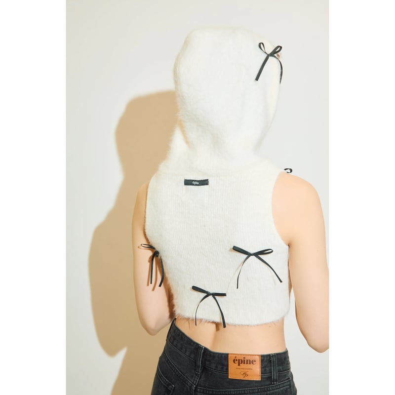 épine ribbon shaggy knit hoodie(2 color) | épine épine ribbon shaggy knit hoodie(2 color) | épine