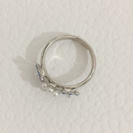 3 flower ring ice blue
