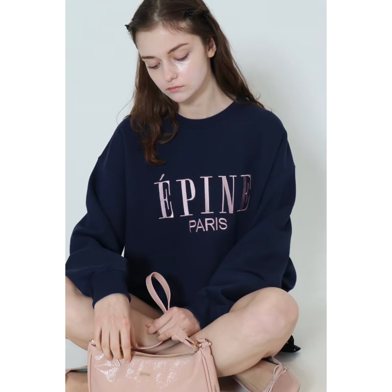 epine bigsweat navy×babypink エピヌbigスウェット