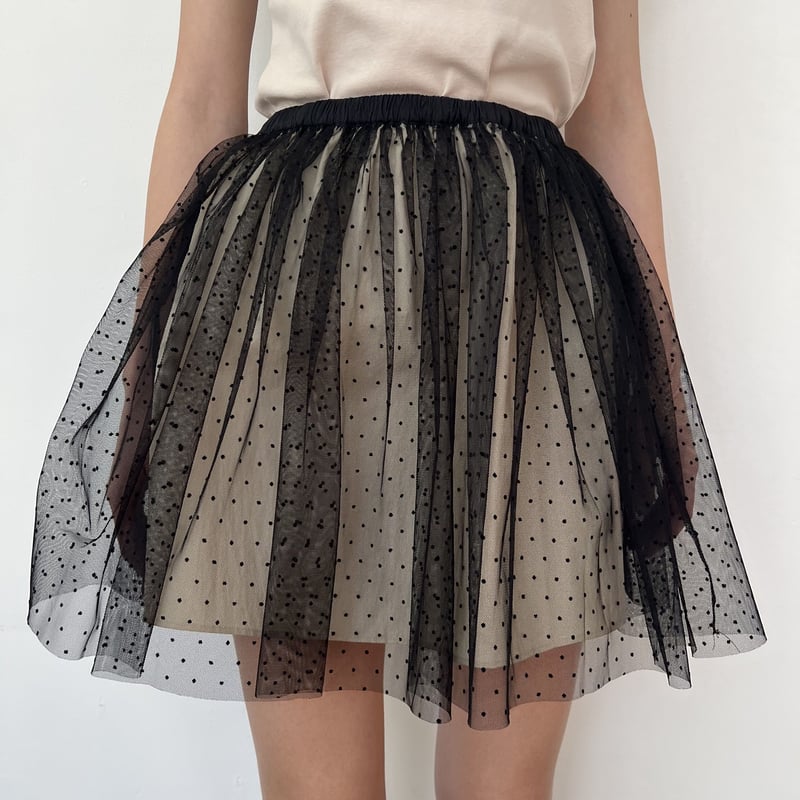 スカート[LOISIR] tulle & linen skirt