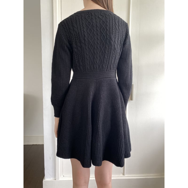 é button cable knit onepiece black | épine é button cable knit onepiece black | épine