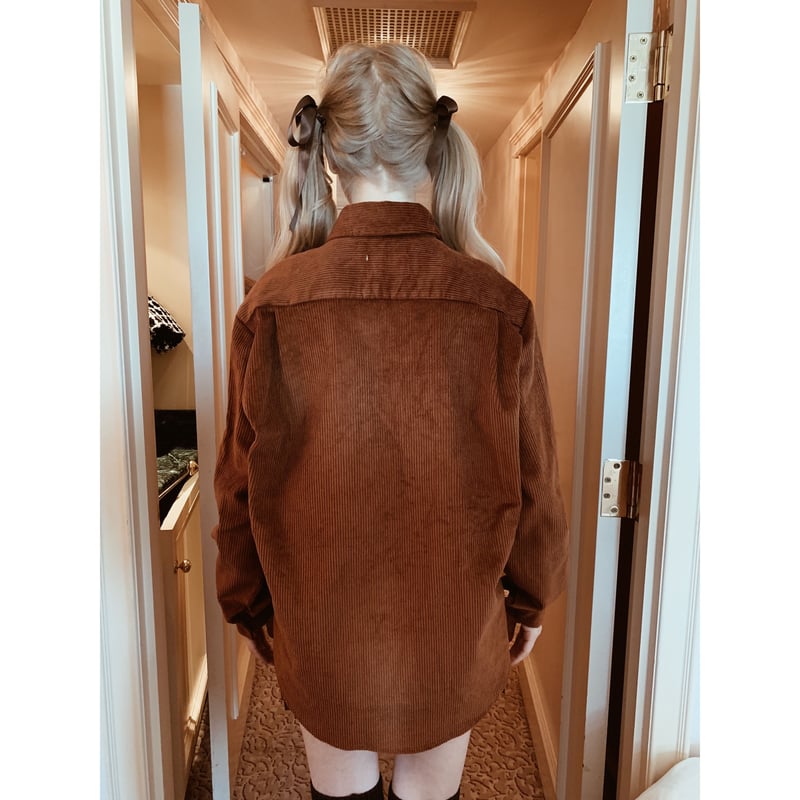 é logo corduroy big shirt brown | épine é logo corduroy big shirt brown | épine