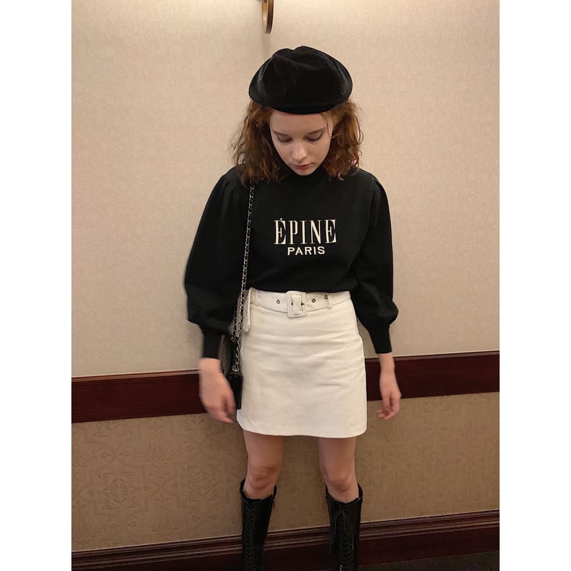 ÉPINE logo arm volume knit black | épine ÉPINE logo arm volume knit black | épine