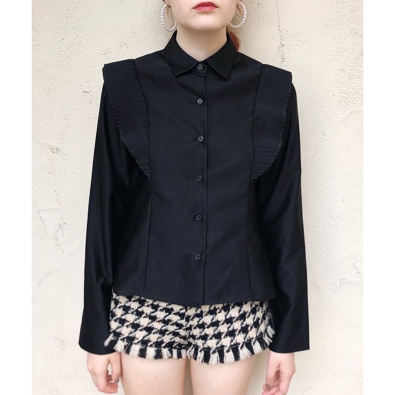 シャツ/ブラウス(長袖/七分) epine pleats design check blouse pleats design blouse | épine