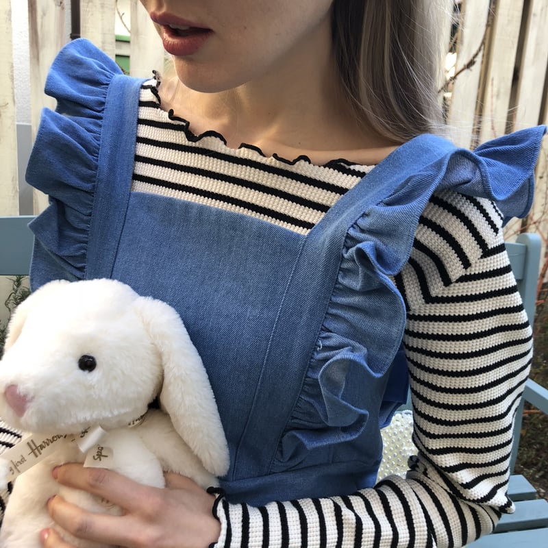 denim frill onepiece light blue | épine denim frill onepiece light blue | épine