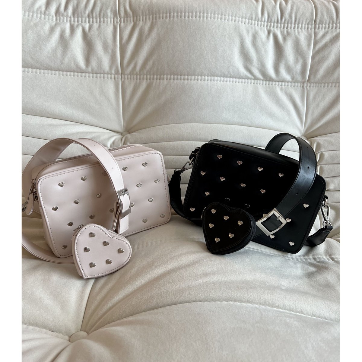 é Heart pouch shoulder strap bag heart studs ver（2color）