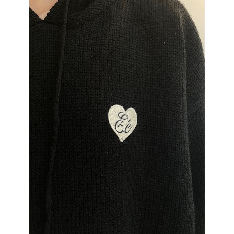 ♡ Eé knit hoodie black | épine ♡ Eé knit hoodie black | épine
